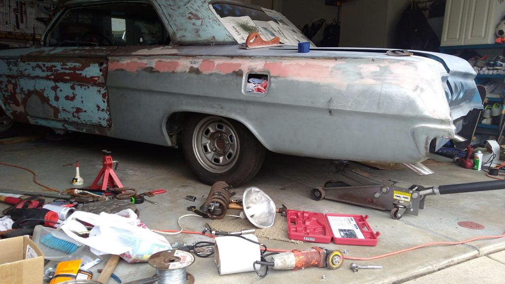 Jason Prince - 1962 Chevrolet Impala - Before resto - Drivers side rear in progress
