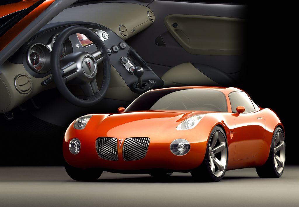 2002 pontiac solstice coupe concept interior exterior graphic rendering