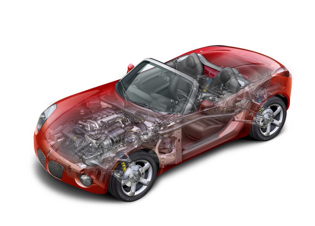 2006 Pontiac Solstice Full-Vehicle Cutaway front three-quarter