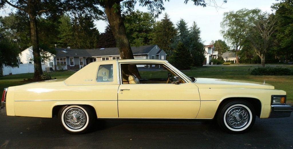 1977 Cadillac Coupe de Ville Naples Yellow side profile