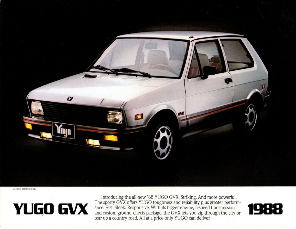 1988 Yugo GVX Brochure