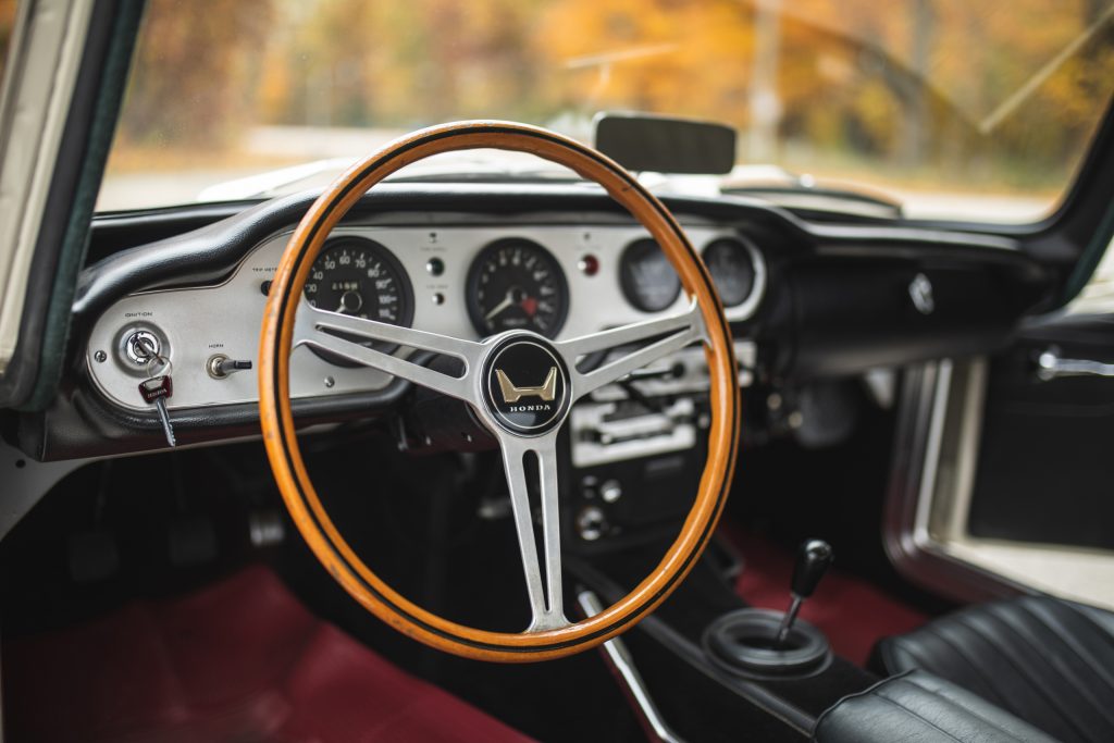 Honda S600 interior steering wheel