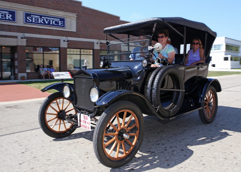 Ford Model T students driving front three-quarter action