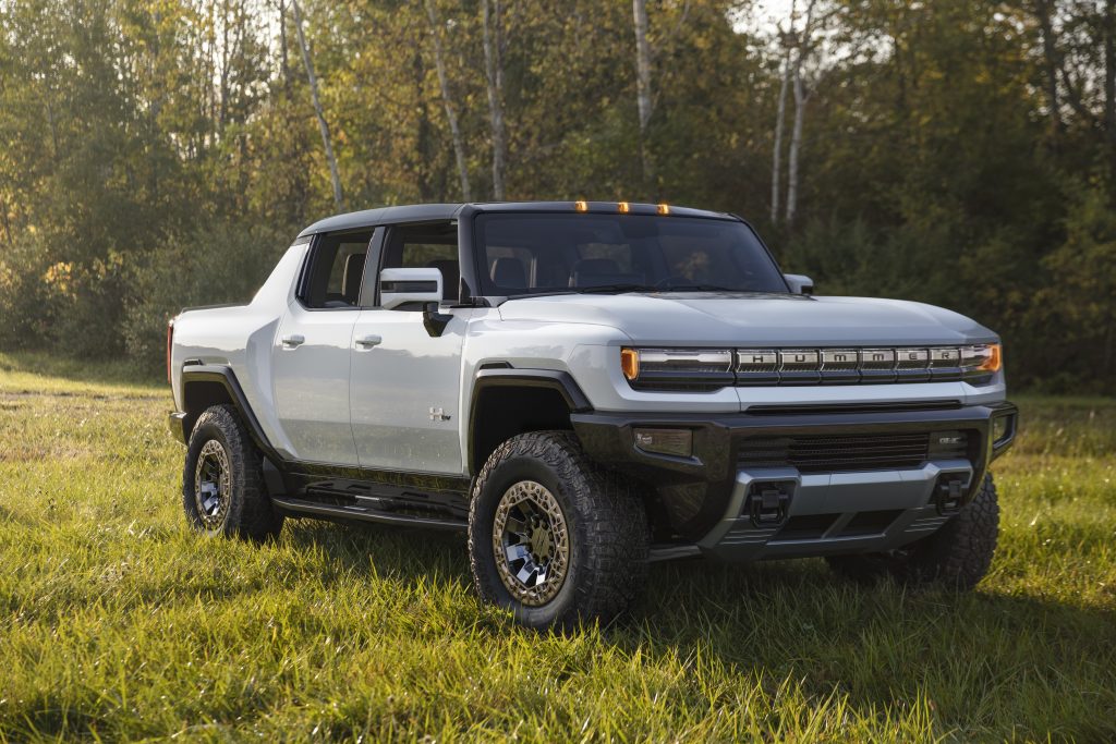 GMC HUMMER EV front three-quarter