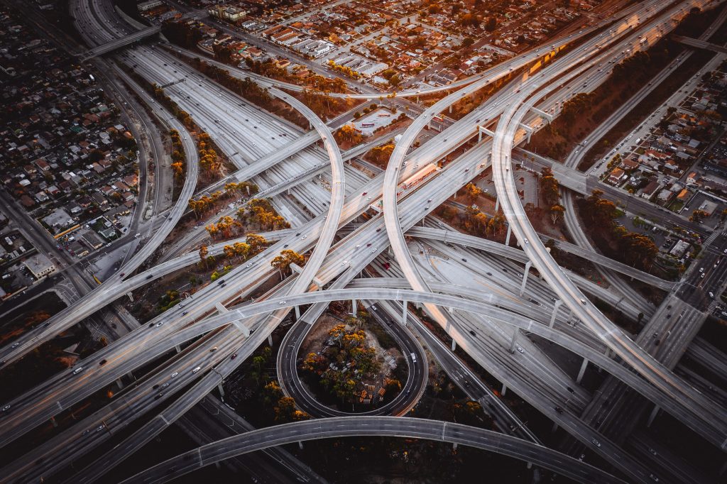 los angeles LA highway traffic interchange