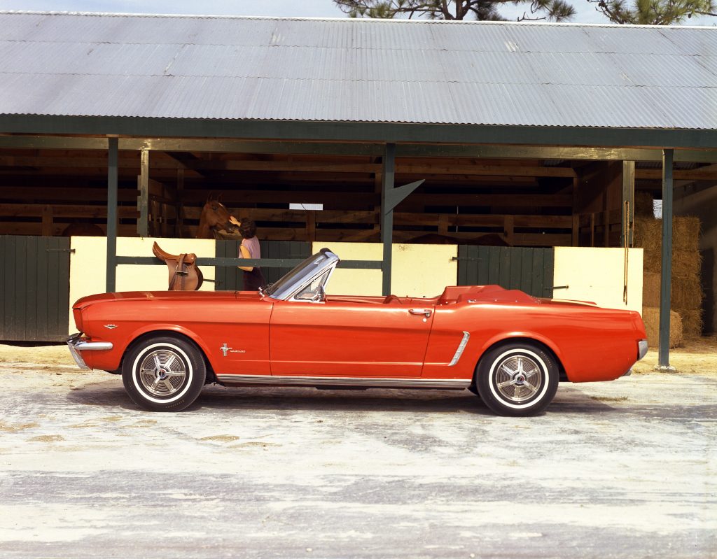 1965 Orange or Poppy Red Mustang convertible