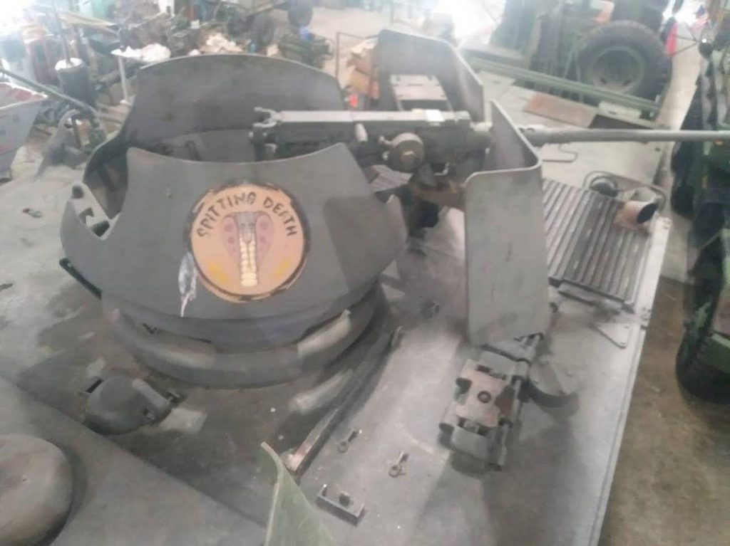 1966 XM734 APC 50 caliber gun turret mount spitting death