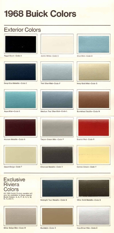 1968 Buick colors