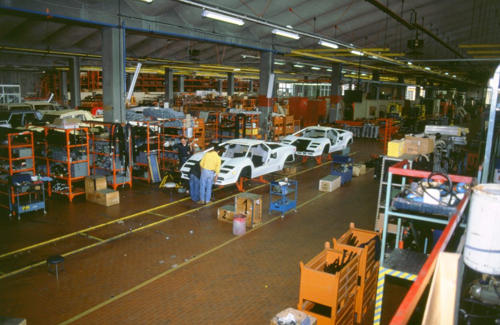 Lamborghini factory countach assembly