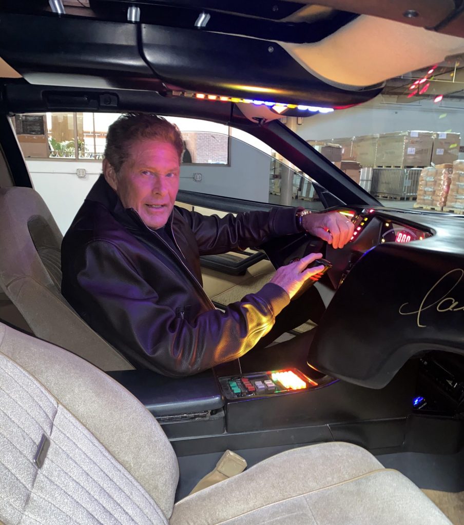 David Hasselhoff Knight Rider Car interior behind wheel