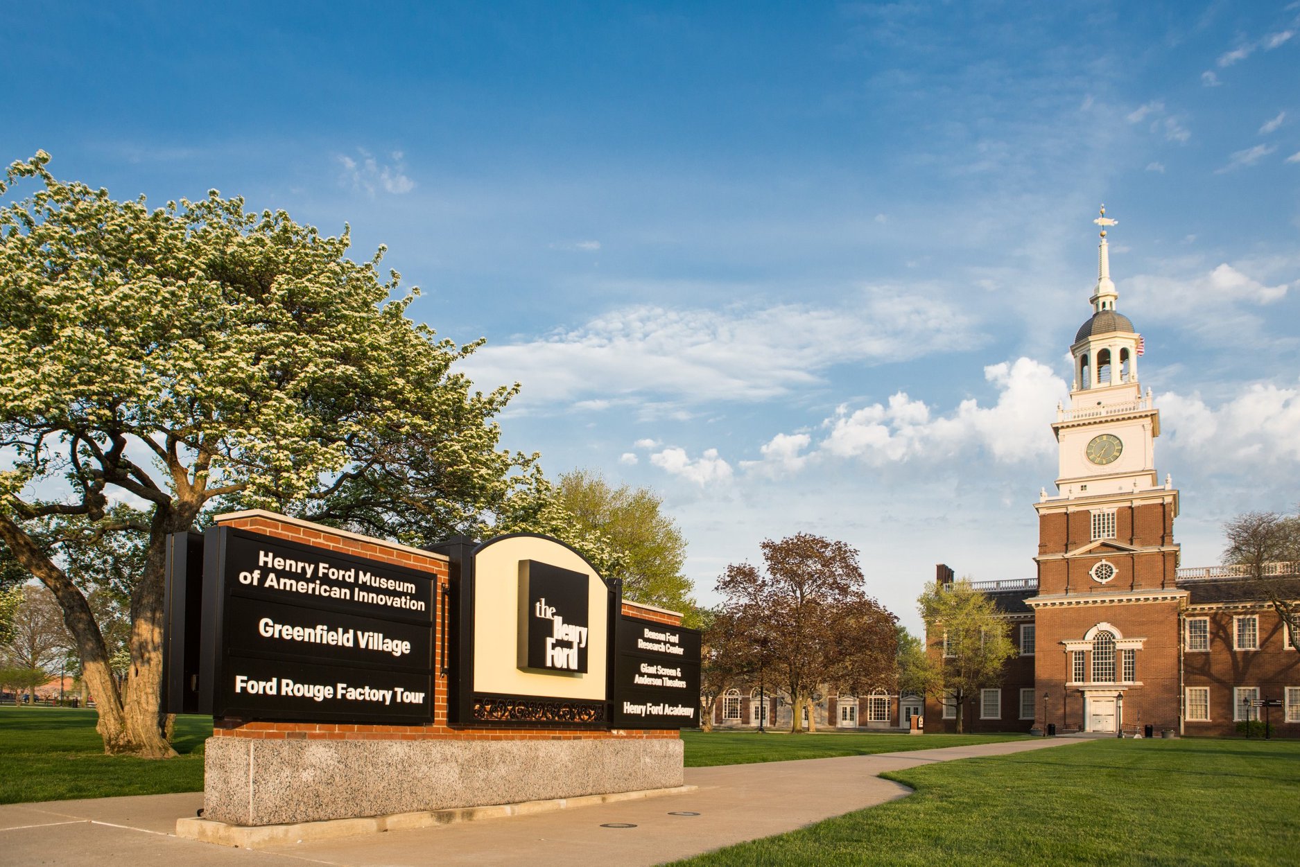 The Henry Ford sign and building