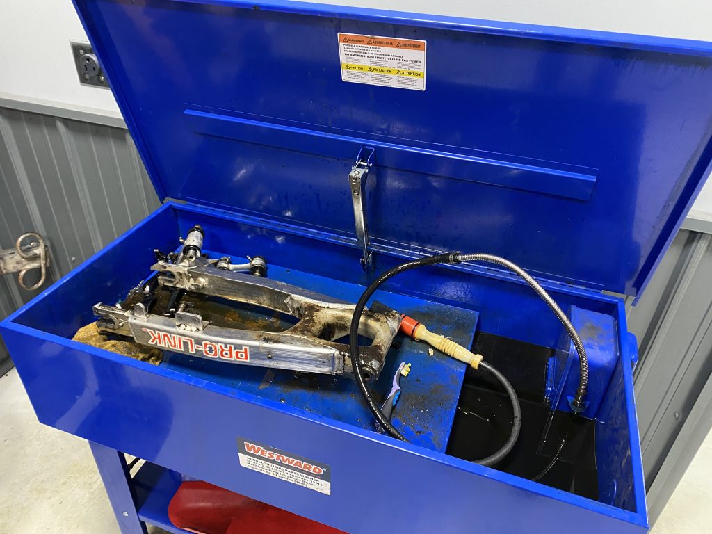 swingarm in parts washer