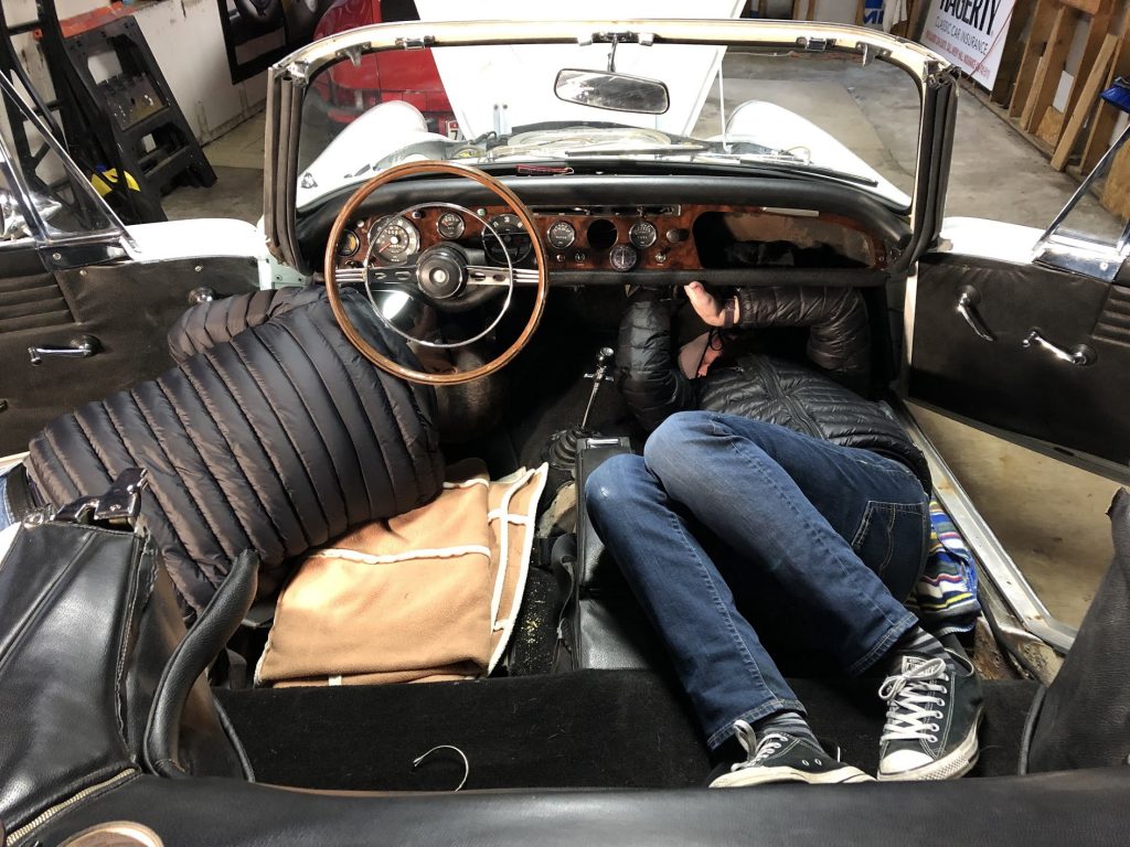 working the wiring under the Sunbeam Tiger dash