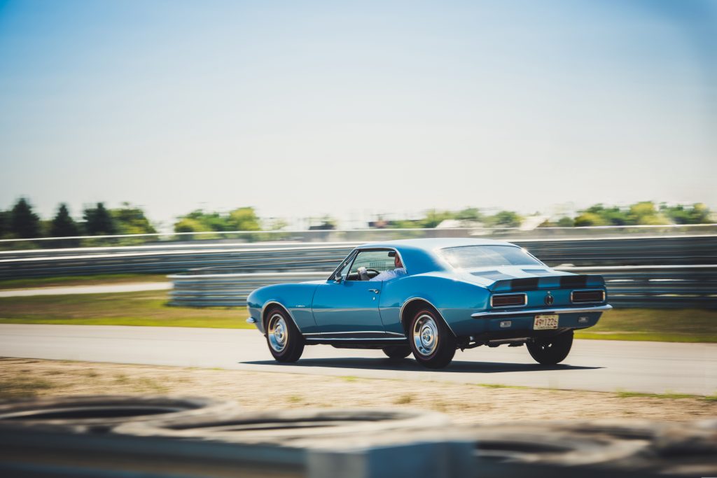 1967 Chevrolet Camaro rear three-quarter dynamic action
