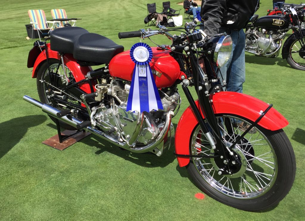 1952 Vincent Rapide show winner ribbon