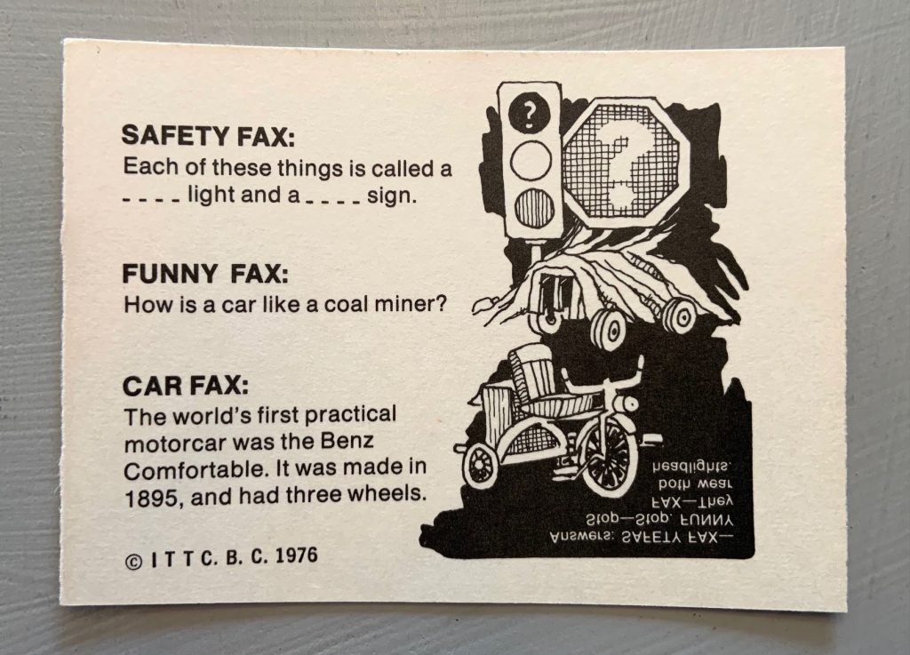 1976 Wonder Bread Krazy Cars - Toybota back
