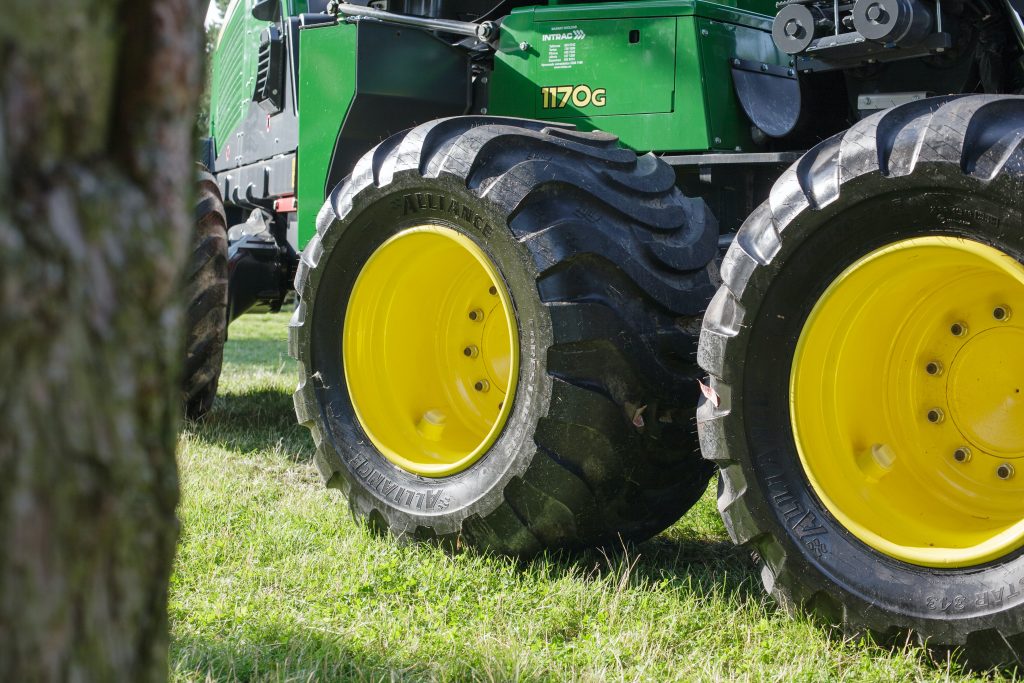 John Deere Tractor heavy equipment wheels close