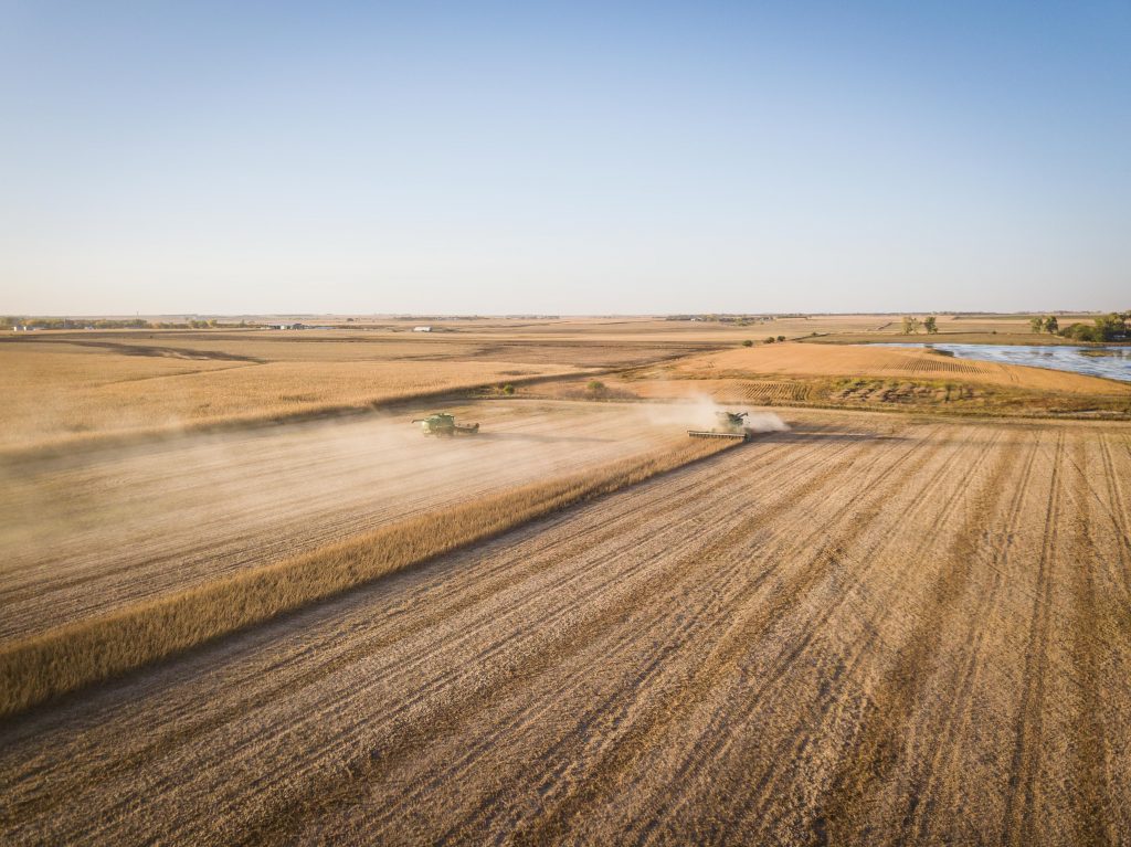 John Deere Tractor fields aerial