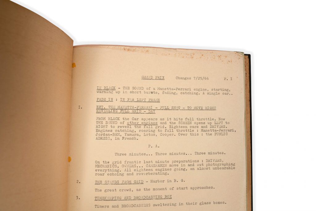 grand prix screenplay page one