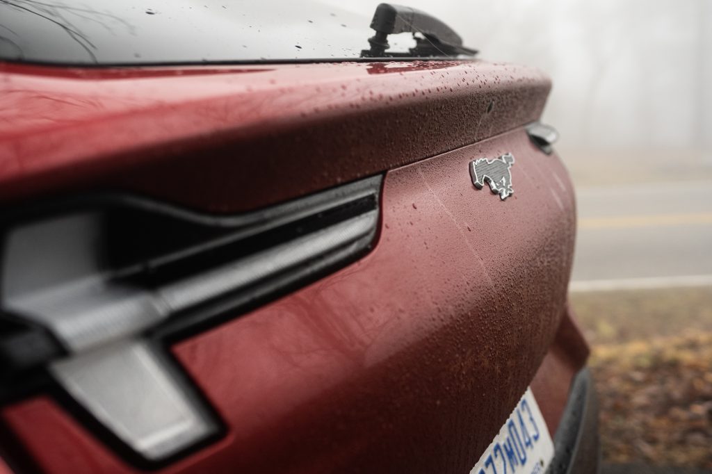 Ford Mustang Mach E rear badge close