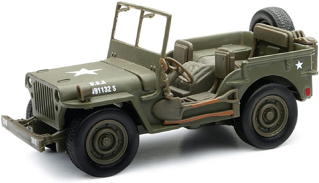 Willys MB Jeep WWII scale model front three-quarter