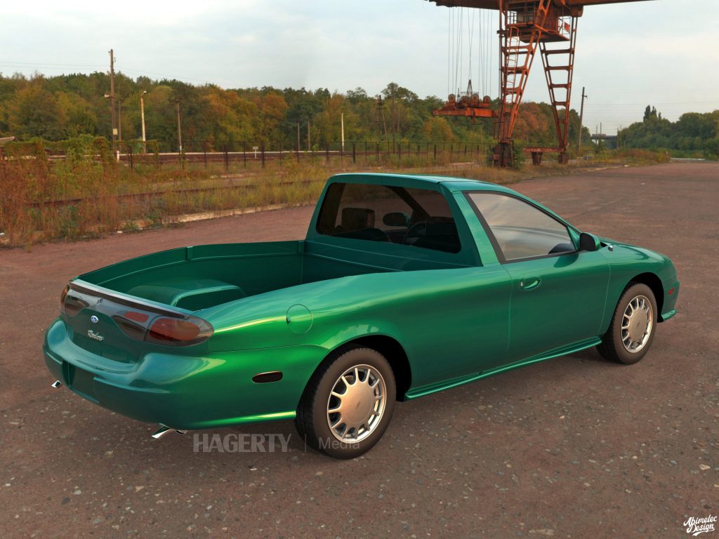 Ford Taurus Ranchero Render rear three-quarter green