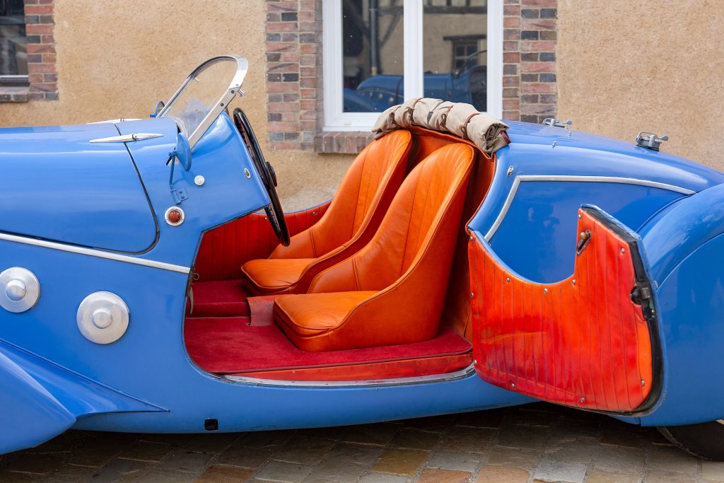 1938 Peugeot 402 door open interior seats