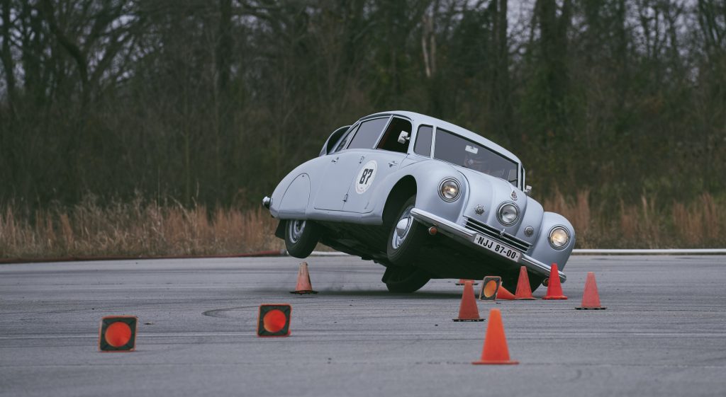 1947 Tatra T87 rollover crash action front