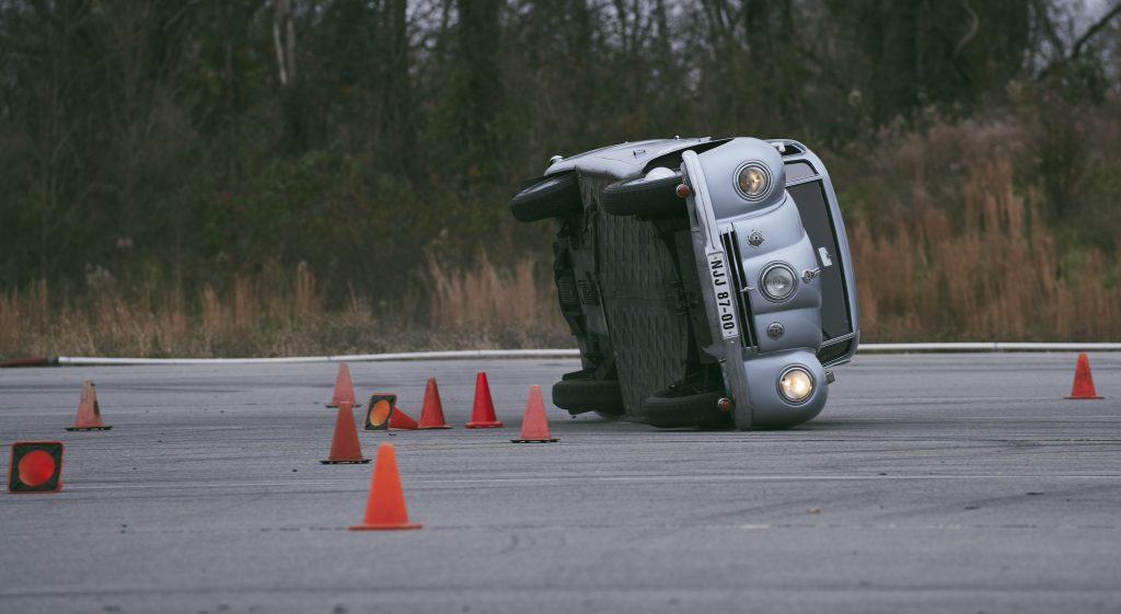1947 Tatra T87 rollover crash action front