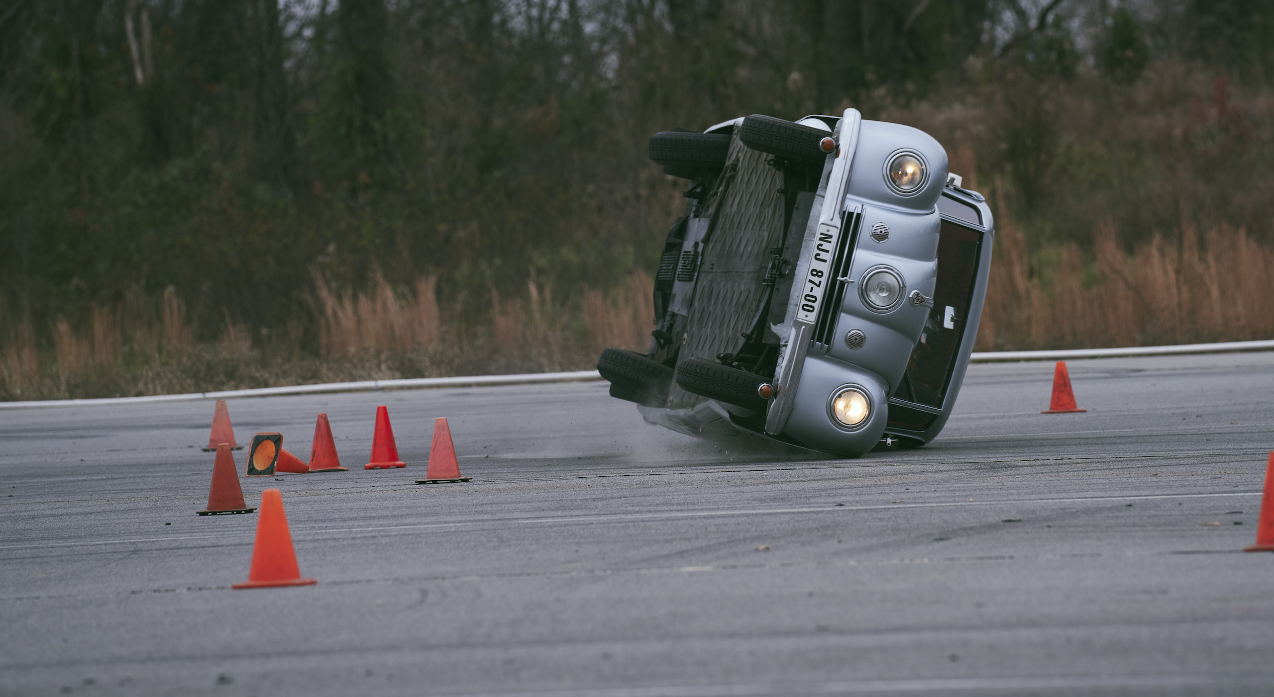 1947 Tatra T87 rollover crash action front