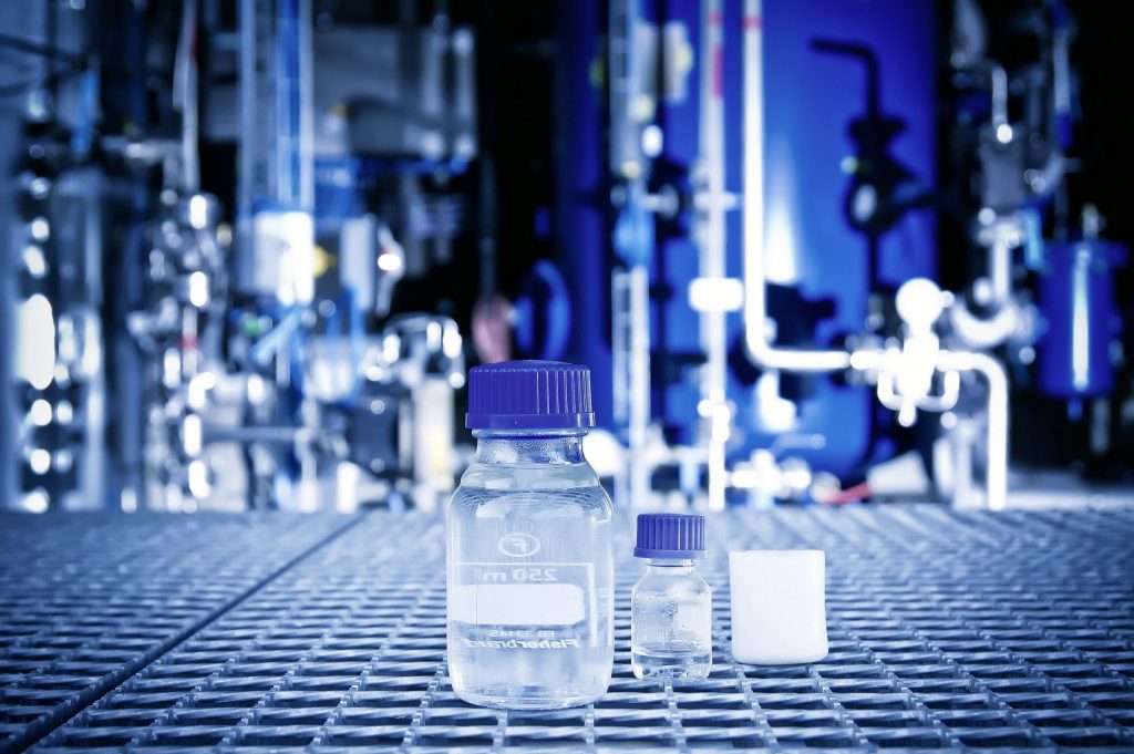fuel liquid testing vial close up