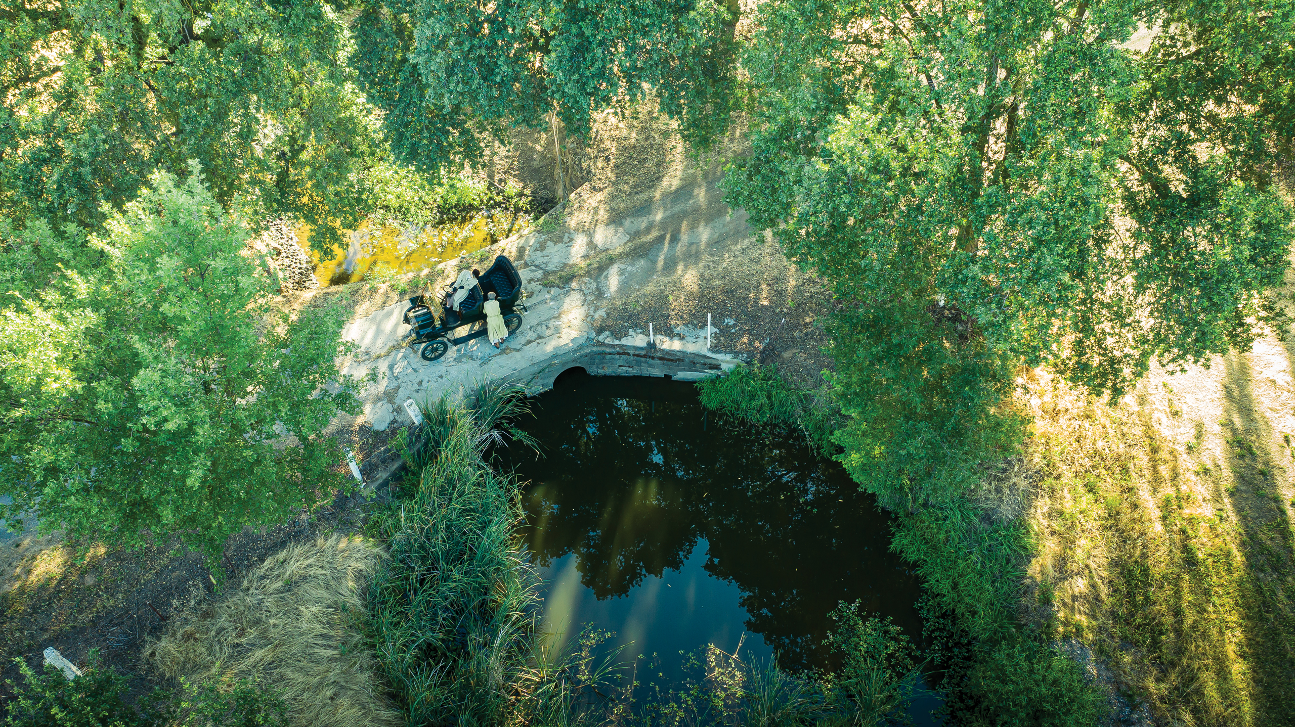 maxwell brass era automobile bridge stop aerial