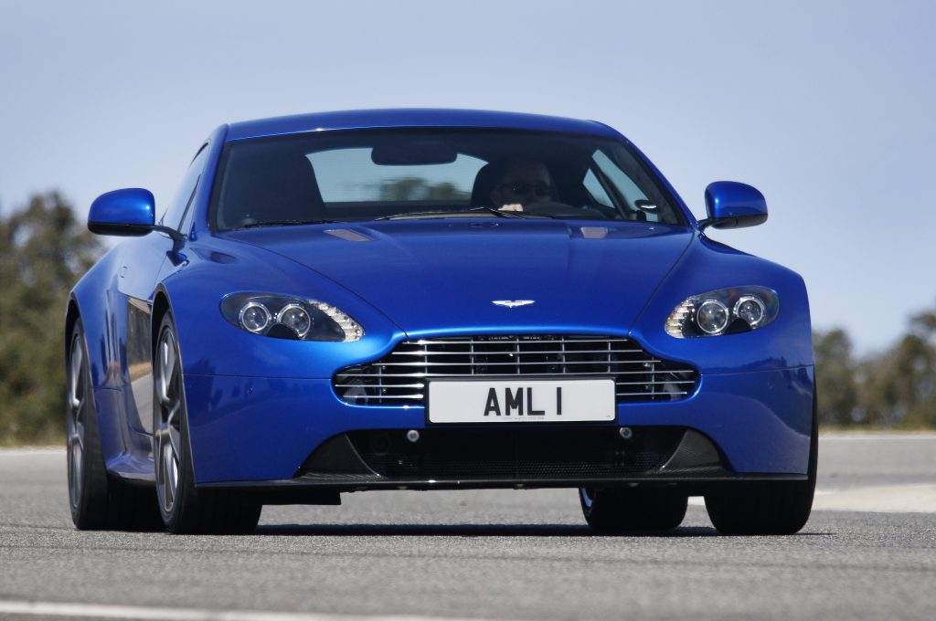 Aston Martin Vantage S front driving action