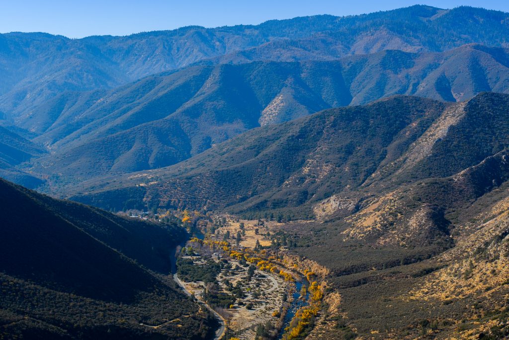 sierra nevada high country and valley beneath