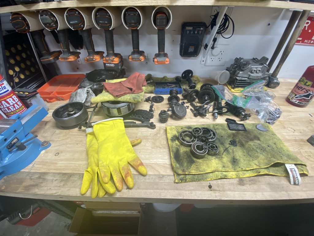 cluttered workbench