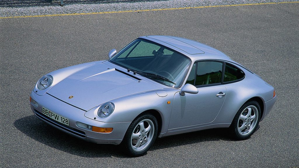 Porsche 993 911 carrera coupe front three-quarter