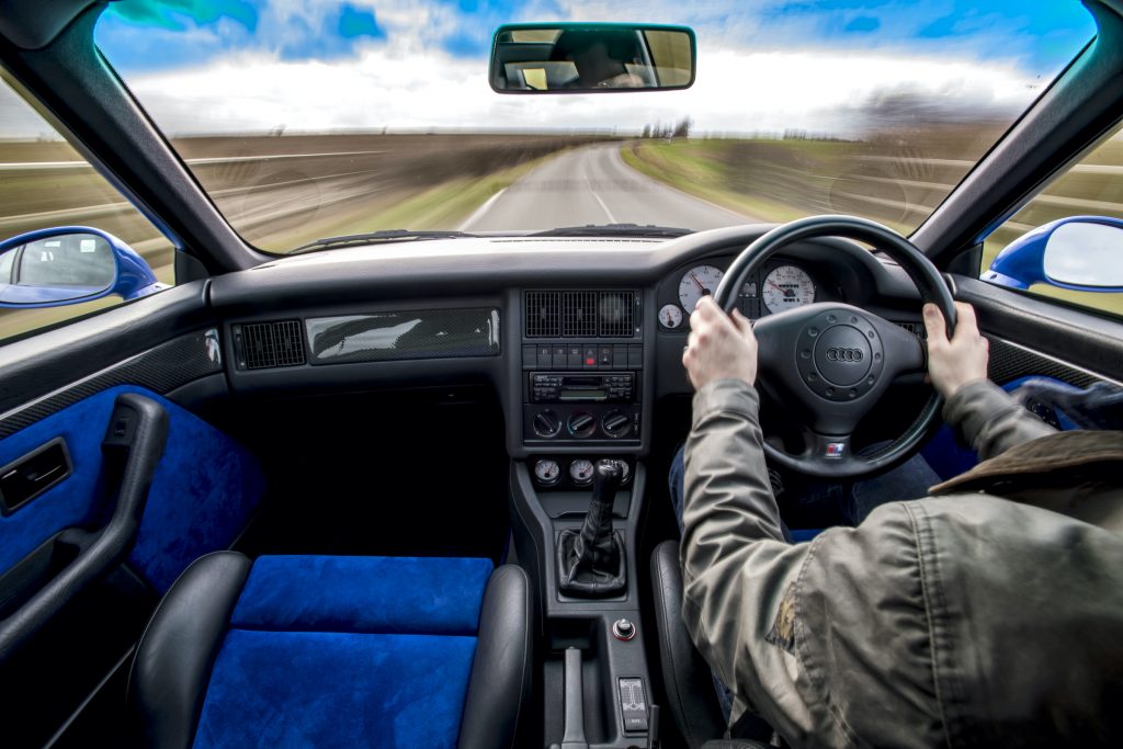 Audi RS2 interior driving action