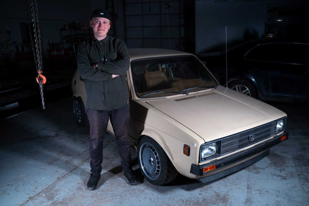 1980 VW Rabbit TDI swap garage beauty shot