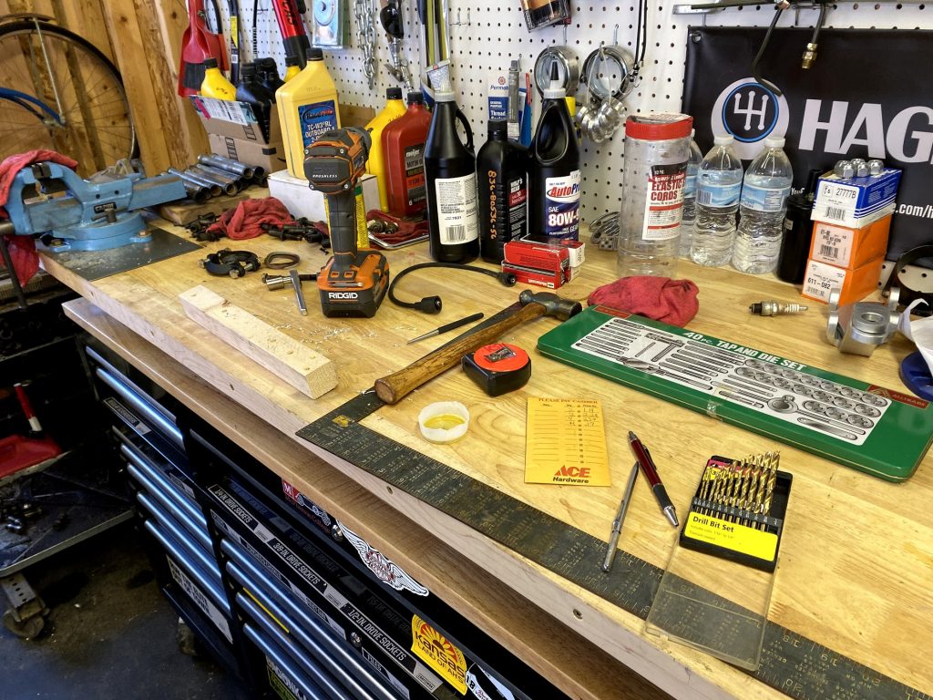 cluttered workbench