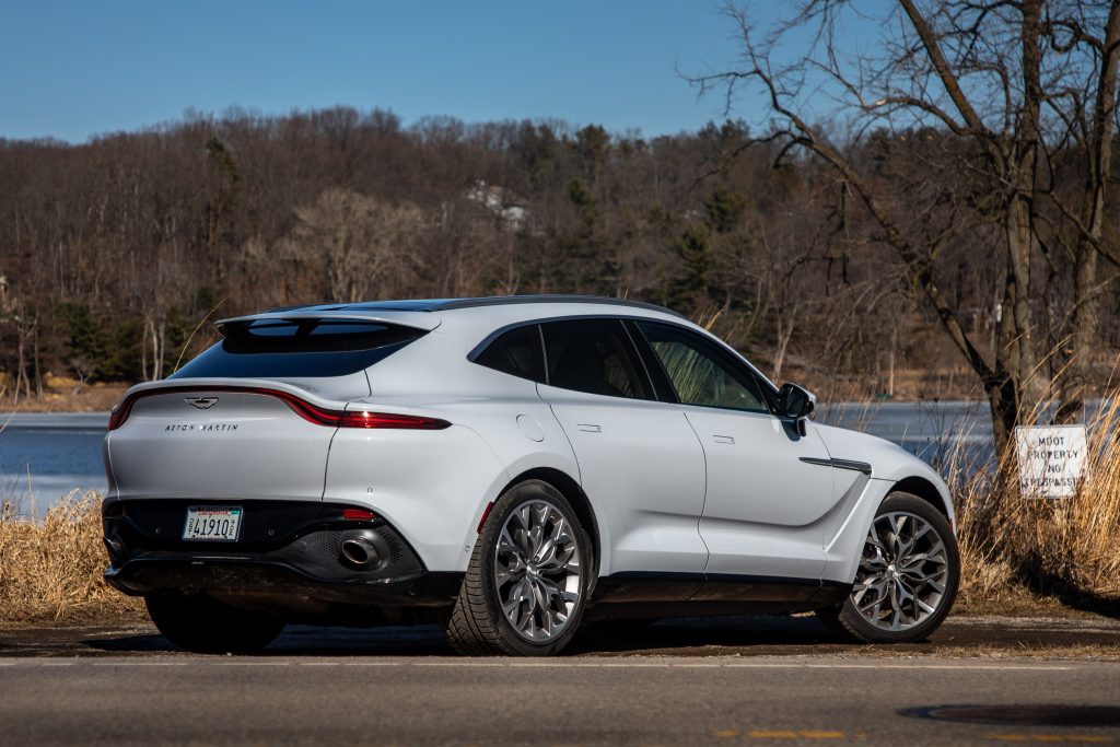 2021 Aston Martin DBX rear three-quarter
