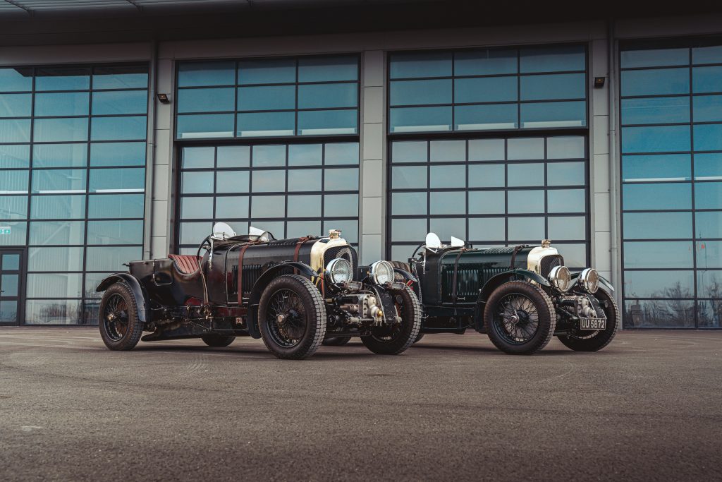 Blower Bentley front three-quarter side by side