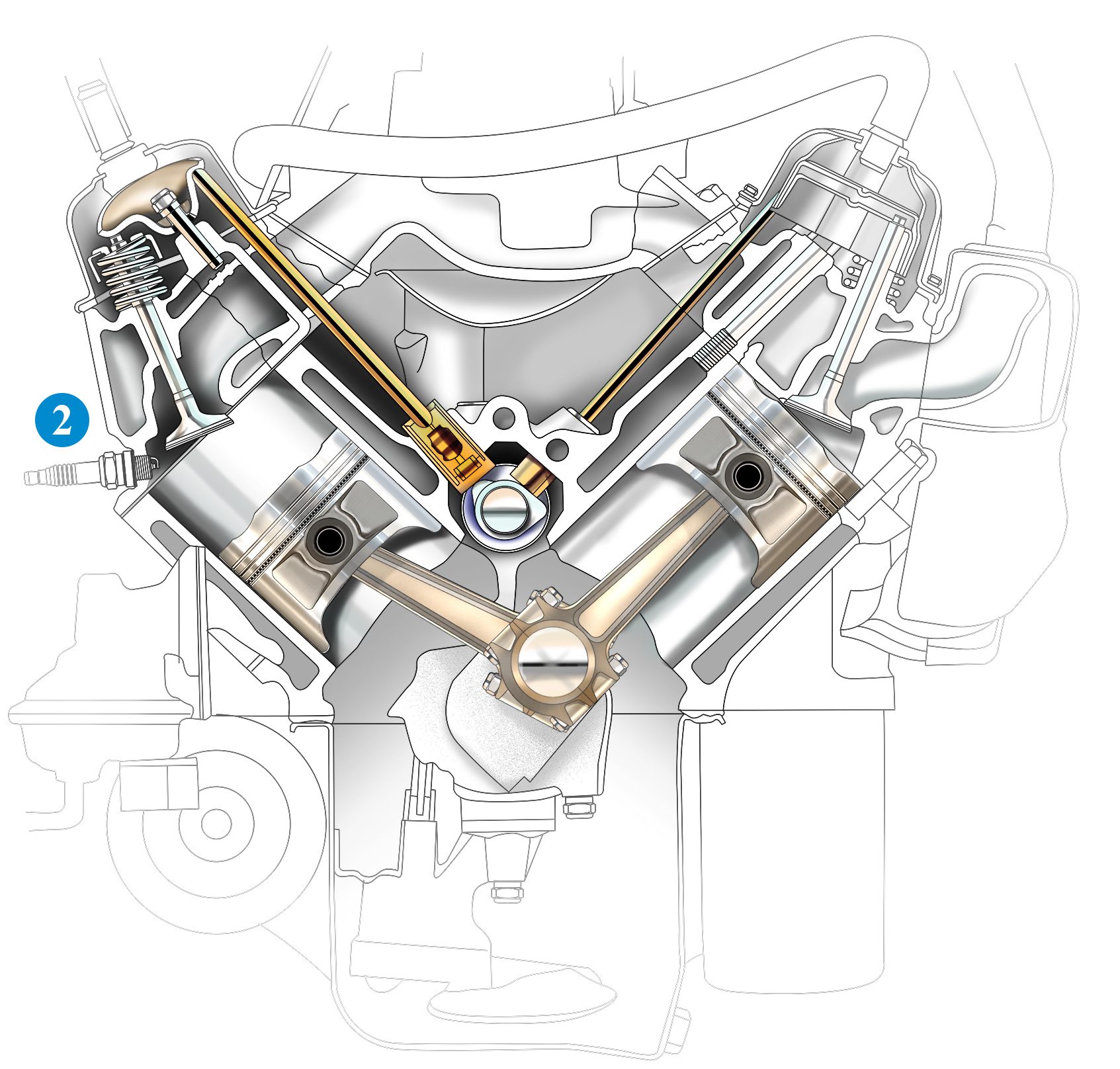 wedge engine cutaway