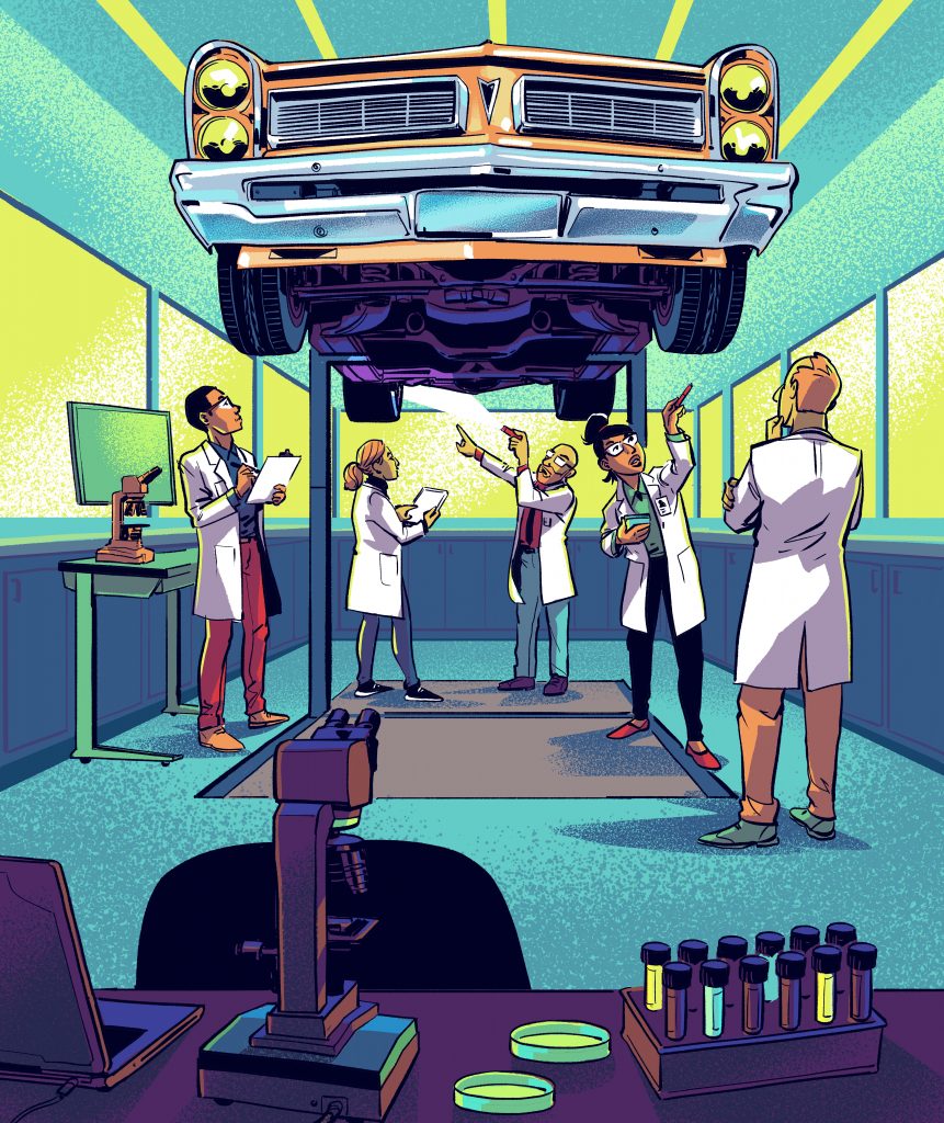 car inspection illustration