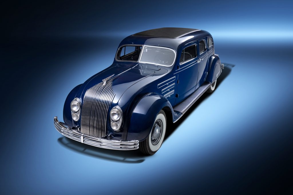 Chrysler Airflow overhead front three-quarter