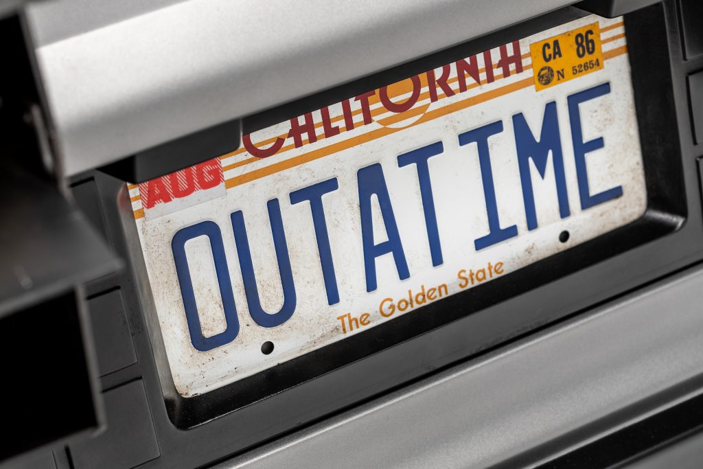 Back to Future DeLorean plate
