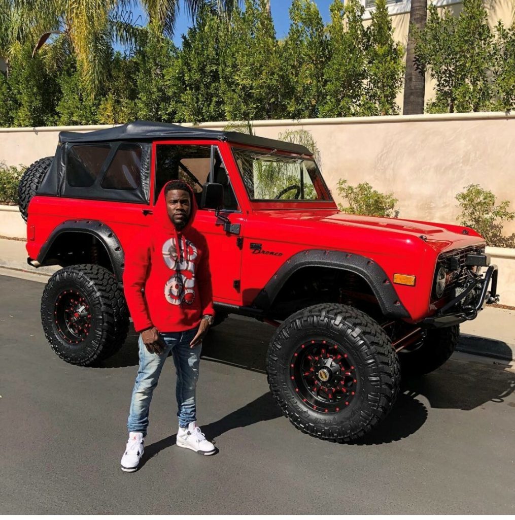 Kevin Hart with Bronco restomod instagram