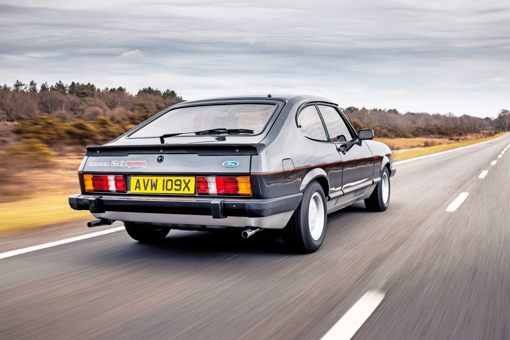 Henry Ford Capri rear three-quarter action Henry Ford Capri rear three-quarter action
