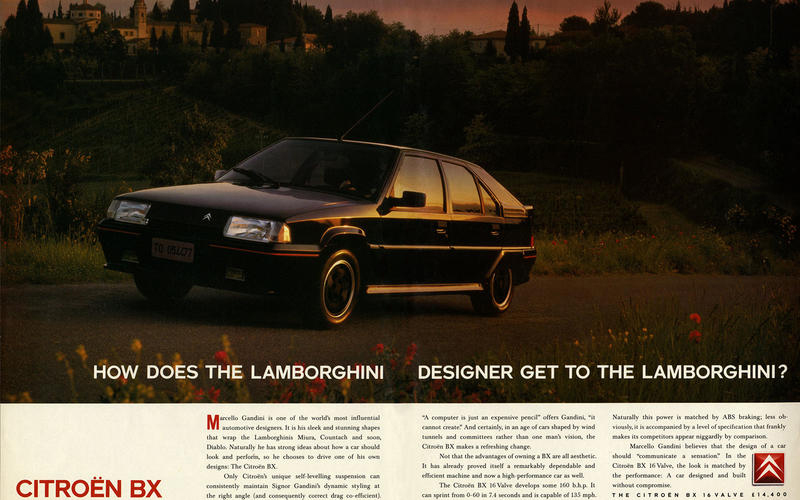 Citroën lamborghini vintage ad