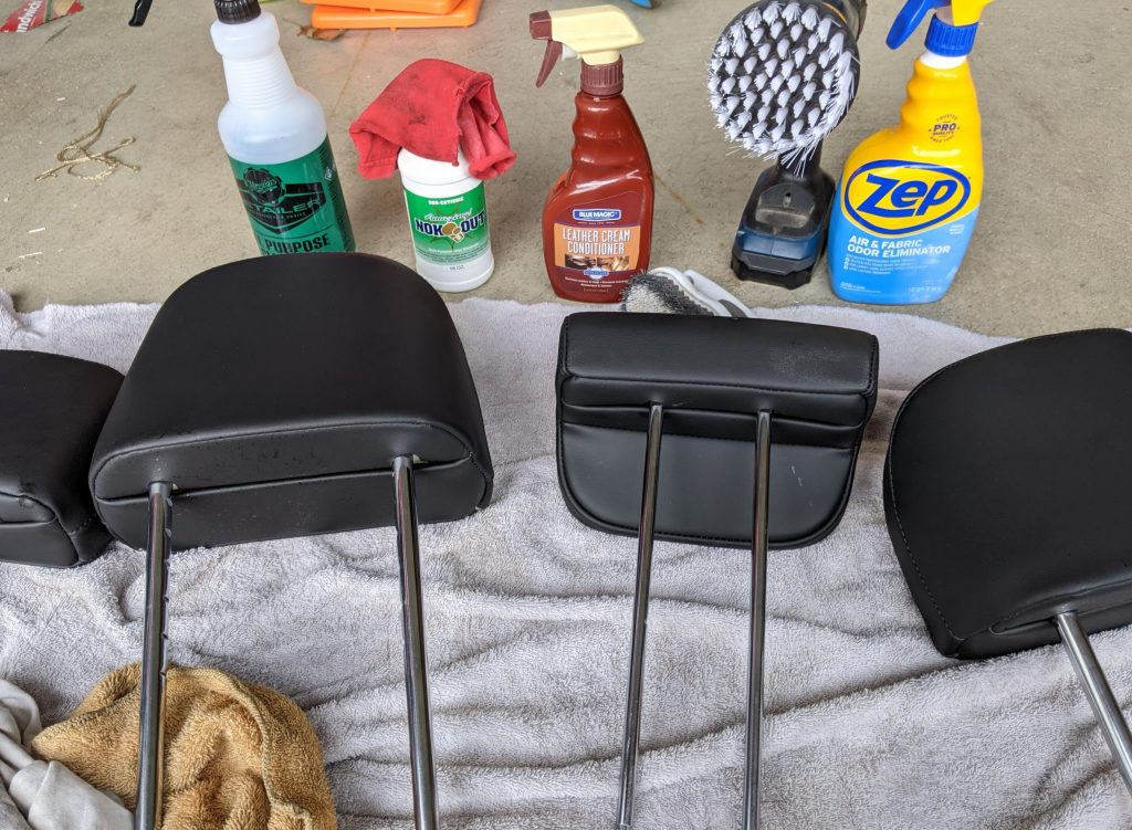 Car Odor Treatment headrests and supplies