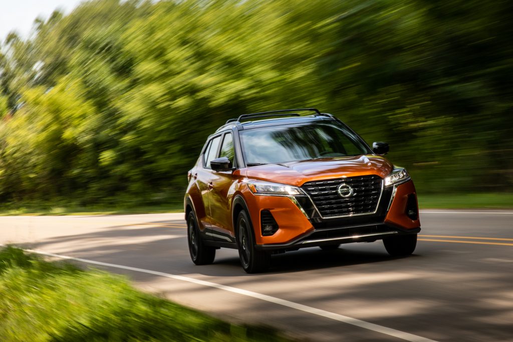 Nissan Kicks front three-quarter action